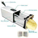 110V-240V 58W Electric Potato Chip Cutter French Fries Vegetable Cutting Machine 2 Blades Stainless Steel Durable Power for Home