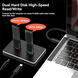GW-M.2 SATA/Nvme Dual-Bay Hard Drive Docking Station Clone Offline Clone M.2 SSD Duplicator Data Transmission Usb3.1 US Plug