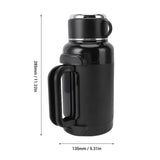 1500ML Car Electric Kettle 304 Stainless Steel Anti Dry Burn LED Temperature Display Car Hot Water Boiler with Foldable Handle
