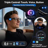 AI Smart Glasses 800W Camera Voice Assistant WiFi Transfer Wear Detection HD Calling Music Playback Life Waterproof Outdoor