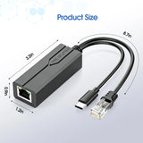 New POE Splitter 48V to 5V USB Female / tpye-C 100Mbps and1000Mbps Gigabit POE Camera Injector Power Supply for Huawei Hikvision