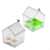 New Transparents Parrots Feeders Double Compartment Bird Feeders Easy Installation Balances Diet Support For Birds