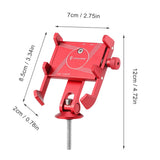 Aluminum Alloy Bicycle Cell Phone Holder Shockproof Cycling Phone Bracket with 6mm Screw Cushioning Pad for Stem/Handlebar Mount
