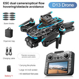 New D13 Drone 4K Professional Three HDCamera with Large Screen 5G WIFI FPV Dron Brushless Optical Flow Hover Folding Quadcopter