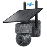 4G WIFI Solar Powered Wireless Trail Camera, Traps with Live View Alarm, Human Detection, PTZ Camera for Home Security Hunting