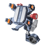 Heavy-Duty Motorcycle Phone Mount with Vibration Dampener, Anti-Shake Secure Lock for 6.1"-7.2" Phones, Ideal for U.S./EU Riders