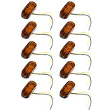 10Pcs Amber 2 Led Light Oval Clearance Trailer Car Truck Side Marker Tail Lamp