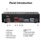 AV-555BT Hifi Stereo Digital Bluetooth 5.0 Sound Amplifier Dynamic Screen 300W Power For Home Car Karaoke Theater