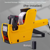 1 Roll Labels + 1 Ink Digital Tag Printer MX-5500 8 Digits Display Handheld Labeler Office Supermarket Price Label Printer