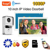 TUYA 1080P 10 Inch 3 LCD Touch Screen WiFi  Smart Home Wireless Video Door Phone RFID Access Control System for Villa Apartment