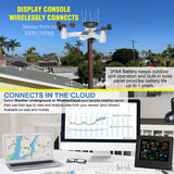 FT0360 Wi-Fi Weather Station Wireless Outdoor Solar Powered 7-in-1 Weather Sensor LCD Console Display Weather Forecast