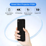 P09-II Best Mini 4K LED 3D 9 Touch Screen Wifi Pocket Projector with Built-in Battery for Home Theater