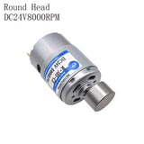 RF-385 Miniature DC Vibration Motor 12V/24V 4000RPM/8000RPM Forward and Reversal Motor with Round/Sector Head Speed Adjustable