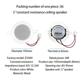 Bathroom 3Inch 8Ohm 6W Passive Ceiling Speaker MoistureProof InCeiling Speaker Small Ceiling Speaker