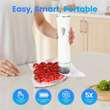 Handheld Vacuum Sealer Machine With 30 Reusable Bags, For Food Storage Featuring A Visible Tank, Wireless& Portable Design