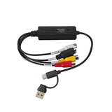 RCA AV to USB C Converter Video Capture Card Adapter 1 Channel AV NTSC PAL Video S Video/Composite to USB Converter