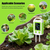 6-in-1 Soil PH Meter Fertility Temperature Humidity Light Tester 90° Rotatable LCD Backlight Soil Hygrometer for Garden Plant