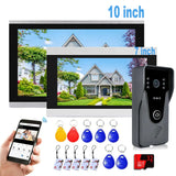 New HD 1080P 7 / 10 Inch Color Touch Screen Tuya WiFi Video Doorbell Smart APP Home Intercom Kit for RFID Access Control System