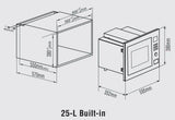 Full Stainless Steel 25L Built in Microwave Oven with Big Capacity Countertop 300*300*204 450*321*240 495*367*291 VAC25BS1A 11.5