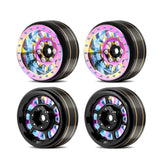 4Pcs Aluminium Brass Brass Beadlock Wheel HUB Rims 1.1"Wheel For Traxxas TRX4M 1/18 RC Car For Axial SCX24 1/24 RC Car Accessory
