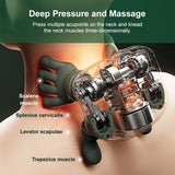 Portable finger pressure neck and back massager, electric deep tissue 4D simulation hand design, relieves and relaxes muscle