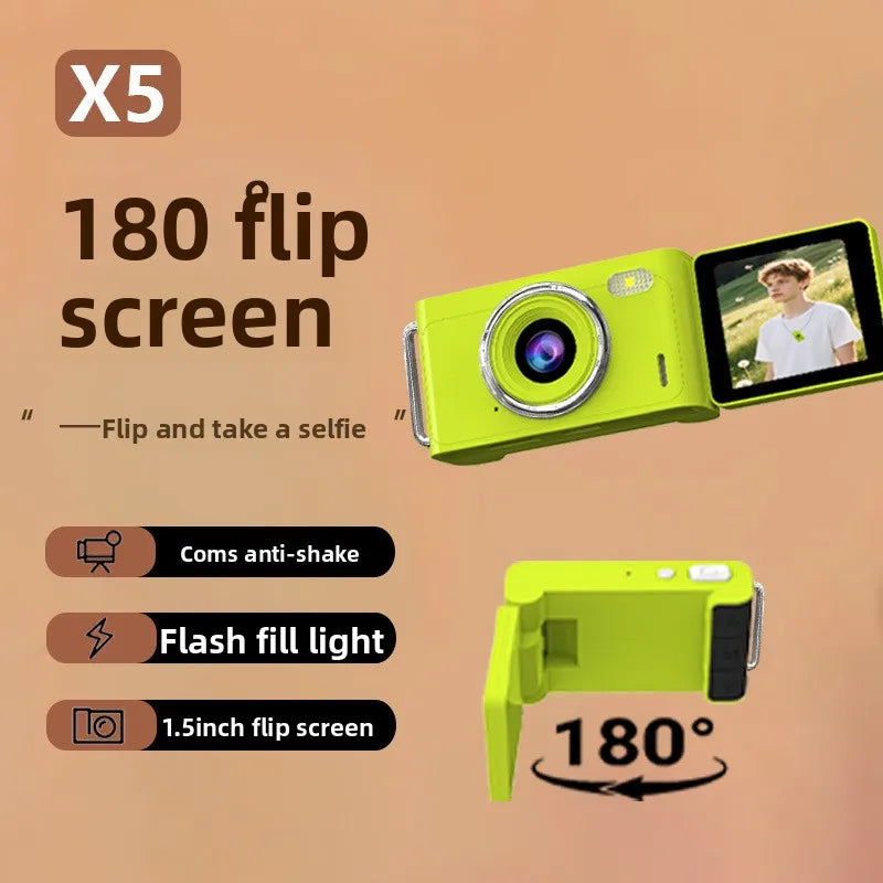 Digital flip campus student camera filter mini camera card machine selfie small ccd video trend camera