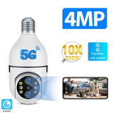 4MP Intelligent High-Definition Binocular Light Bulb Machine 360 Degree 10x Zoom Mobile Remote Wireless WIFI Camera