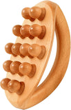 Wooden Lymphatic Drainage Massage Roller - 14-Bead Cellulite Massager Tool for Body Sculpting, Gua Sha, Myofascial Release Detox