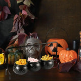 2025 New 3 Pcs Halloween Decorations Witches Cauldron Candy Serving Bowls on Rack Party Supplies For Halloween Festival