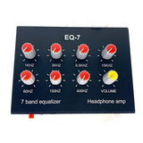 EQ-7 Audio Signal Headset Amplifier 7-Band EQ Equalizer 2 Channel Digital Sound Equalizer +12V Power Adapter