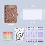 Save Money A6 Budget Binder with Zipper Cash Envelopes Expense Sheets Budget Planner Organizer Cashew Flowers PU Leather