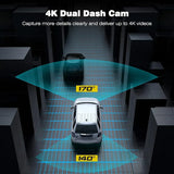 2023 new 4K+2K Dual cameras touchscreen driving recorder with Wifi car gadgets Front And rear Dash Cam