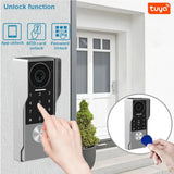 New 2 Wire Smart Tuya Wifi 1080P Video Intercom Video Door Phone 2 Pcs Touch Screen Camera Doorbell Door Security IP Villa RFID