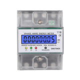 Dds024 Three-Phase Backlight Display Household 380V Rail-Type Watt-Hour Meter 4P Watt-Hour Meter 5-100A 400V
