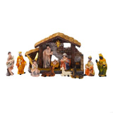 2025 New Christmas Nativity Set Holy Family Resins Figurine Statue with Stable Miniature Christmas Nativity Scene Sculptures