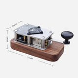 Vintage Style Morse Code Telegraph Key - Black Walnut & Stainless Steel CW Paddle, with Sound/Light Module & Ergonomic Design