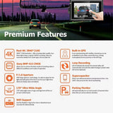 2023 new 4K+2K Dual cameras touchscreen driving recorder with Wifi car gadgets Front And rear Dash Cam