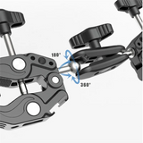 Articulating Magic Arm Clip 360° DualHead Super Clamp For Action Camera For Umbrella Monitor LED Light