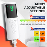 9-gear Electric Foot Heating Pad Portable Winter Soft Plush Washable Foot Warmer 4 Timer Heater Foot Warming Mat for Home Office