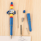 10 Pieces Bead Ballpoint Pens Cute Black Ink School Writing Supplies Beadable Pens for Drawing Office Teacher Students Classroom