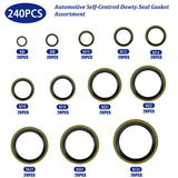 240pcs/Box M6-M30 High Press Hydralic Rubber Oil Pip Bonded Washer Metal Drain Plug Gasket Fit Combined Automotive Sealing Ring