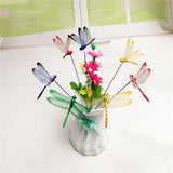 100pcs Dragonflies Stakes Garden Dragonflies Ornaments for Indoor Outdoor Yard Home Patio Decoration