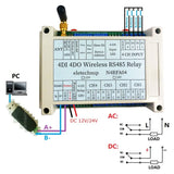 4DI-DO 433M Wireless 4CH RS485 Bus Relay Module RF Master-Slave Networking Remote IO Swicth Board for PLC Industrial Equipment