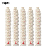 50pcs Wedding Favor Holder Bag Hangover Kit Bags for Guests Gift Red Cross Cotton Linen Pouches Festival Event Party Supplie