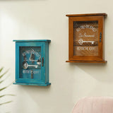Wooden Key Storage Cabinet Key Holder Box With Hanging Hooks Key Box Home Decor Key Holder Wall  Mounted Box New
