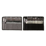 24pack Paint Brushes Set Flat Assorted Tip Paint Nail Art Pens for Beginners