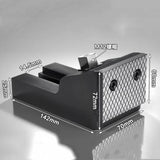 Angled pressure design, hardened steel split heavy duty vise