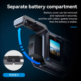 TELESIN Metal Rabbit Cage for GoPro Hero 13/12/11/10/9 with Cold Shoe Interface Battery Side Cover Switch Design