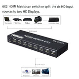 4K@60hz 6x2 HDMI Matrix 6 IN 2 OUT HDMI Switch Splitter 4x2 Matrix Optical Audio Video Converter for PS4 Camera PC To TV Monitor