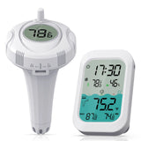MESTEK Wireless Pool Thermometer Waterproof Floating Temperature Monitor Swimming Pool Baby Baths Fish Aquariums Pond Time Clock